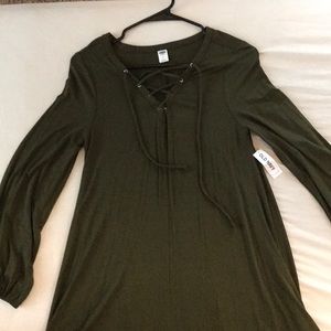 Olive tie dress